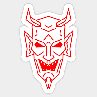 Low Poly Devil Outline Sticker